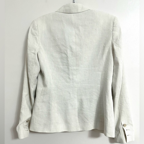 Theory Pin Stripe Linen Blend Blazer 4 - Picture 2 of 4